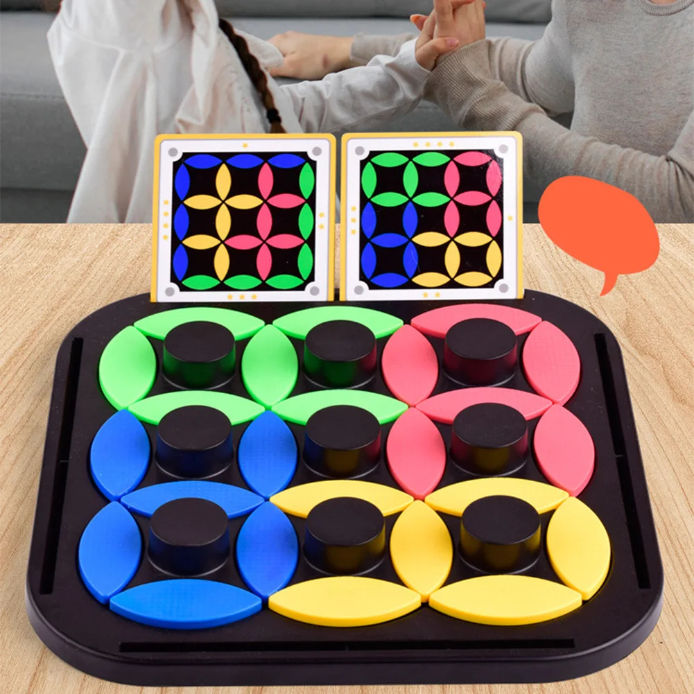 Kids Rotating Puzzle Logical Thinking Brain Teasers Board Game for Kids Age 4 5 6 7 8 Fun Intelligence Toys Tangram Table Games