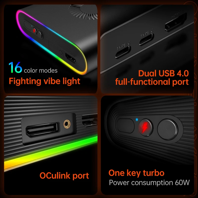 OneXPlayer M1 Mini PC Intel® Core™ Ultra 9 185H AI CPU Office Computer 32G 2TB Expandable SSD Super Compact Rich Connectivity 4