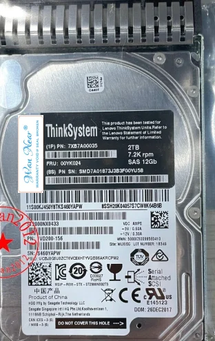 

Для 7XB7A00035 2,5 "2 ТБ 7,2 K SAS 12Gb Hot Swap 512n 00YK024