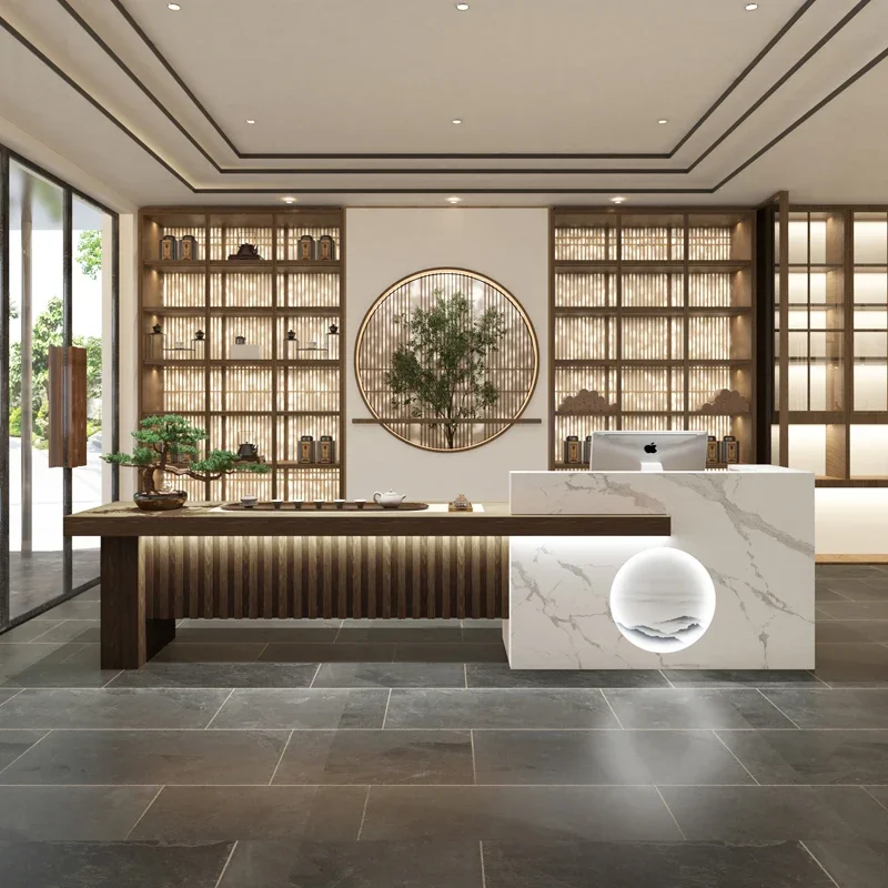 Reception Counter Cosmetics Store Store Beauty Salon Furniture Cashier Desk Electronic Book Executive Customer Center Front Home