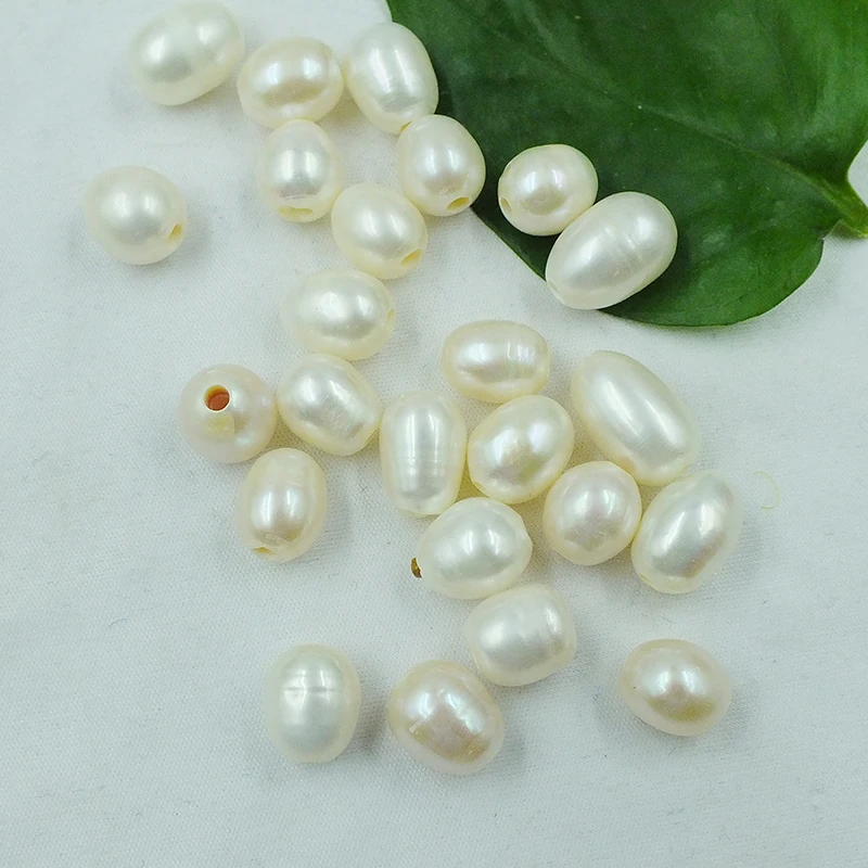 

100pcs Natural Freshwater Rice Pearls Beads AA Grade , 9-10mm,2mm hole Great for Jewelry Making ,Loose beads