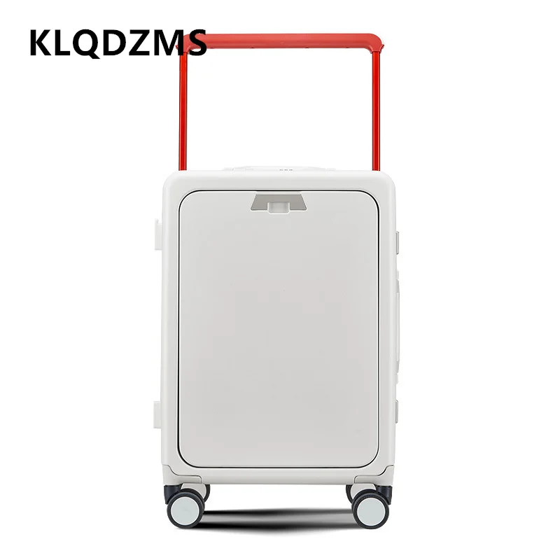 

KLQDZMS High Quality Luggage PC Boarding Box Aluminum Frame Trolley Case Durable Password Box 20"24 Inch Rolling Suitcase