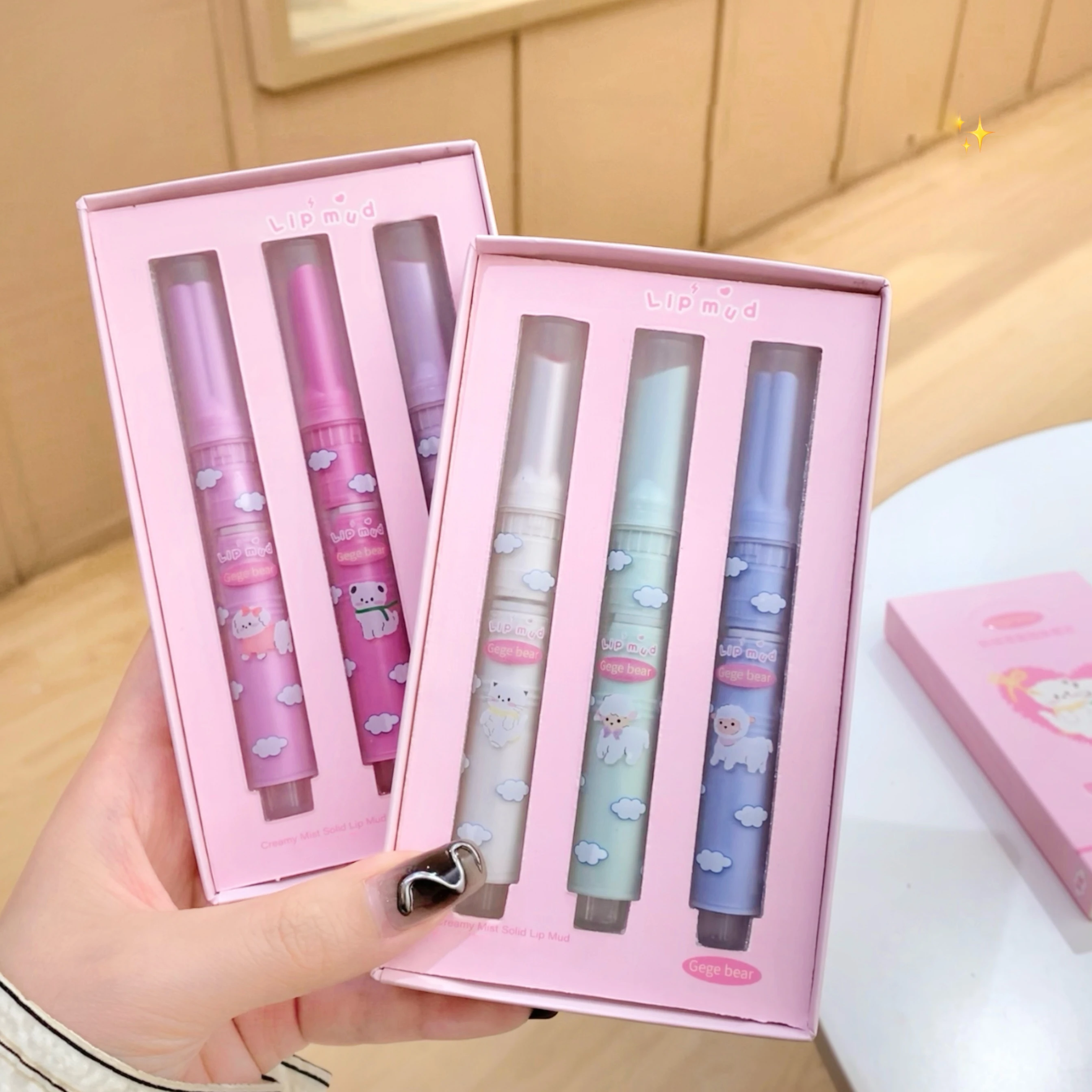 GEGE BEAR Velvet Mist Solid Lip Mud Lip And Cheek Dual-Use Matte Natural Long-Lasting Color Lipstick Lip Glaze 5