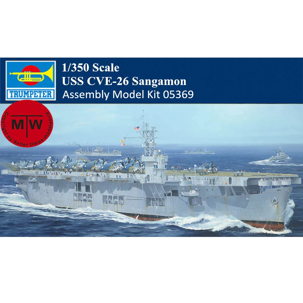 

Trumpeter 05369 1/350 Scale USS CVE-26 Sangamon Military Plastic Assembly Model Kit