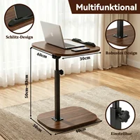 Table d'appoint en forme de C à hauteur réglable, table d'appoint étroite avec base coulissante, petite table d'appoint pour canapé pour salon, chambre et petits espaces 3