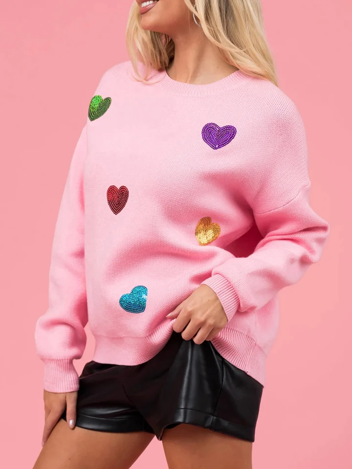 Women's Oversized Glitter Star Sweater Pullover
