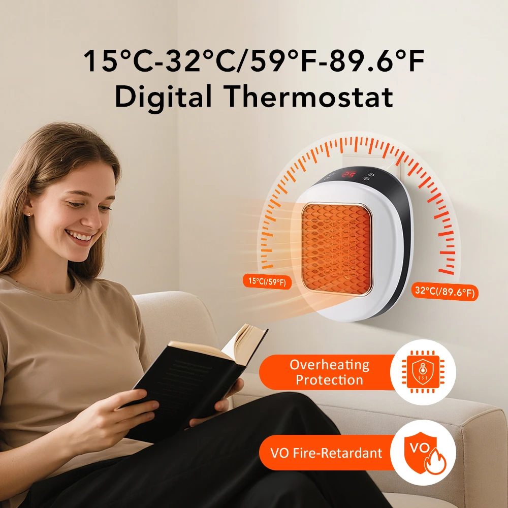 Portable Electric Heater with Remote Control for Home Use