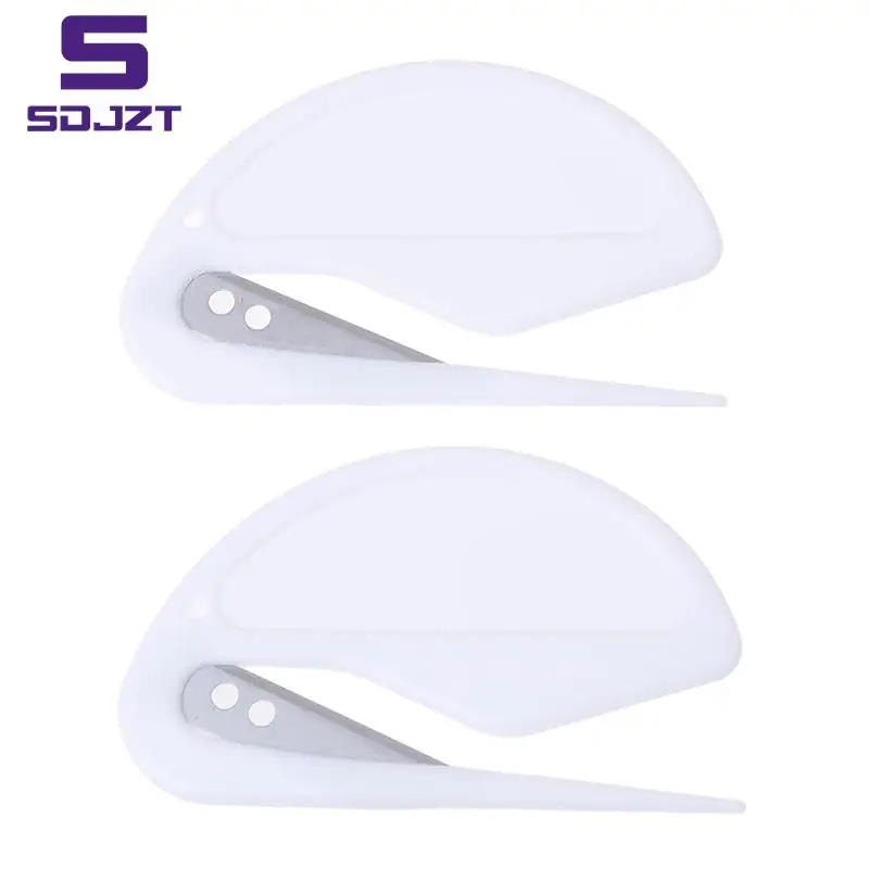 2PCS Stuks Briefopener mail opener Mini Sharp Brief Mail Envelop Opener Veiligheid Papers Bewaakt Cutter Blade Kantoor Apparatuur Plastic