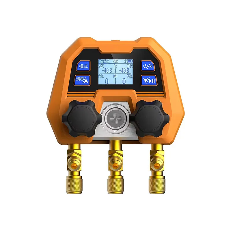 Digital Double Gauge Valve Electronic Manifold Instrument Refrigeration