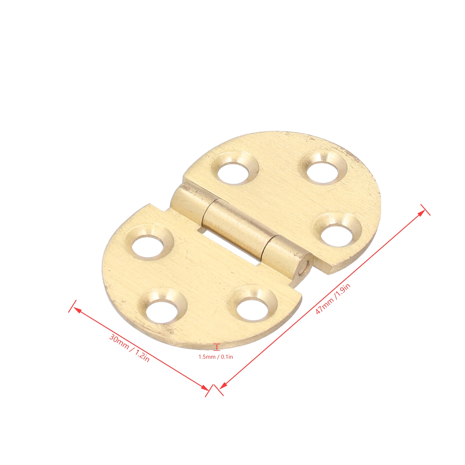 Copper Hinge with Screw 2 Set 180 Degree Mini Flap Hinge for Foldable Table Wardrobes Wooden Boxes 47x30mm