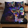 Fashion Luxury Fitted Sheet Set Soft Comfortable Breathable Color Butterfly Print Bedding Set For Bedroom Guest Room 1