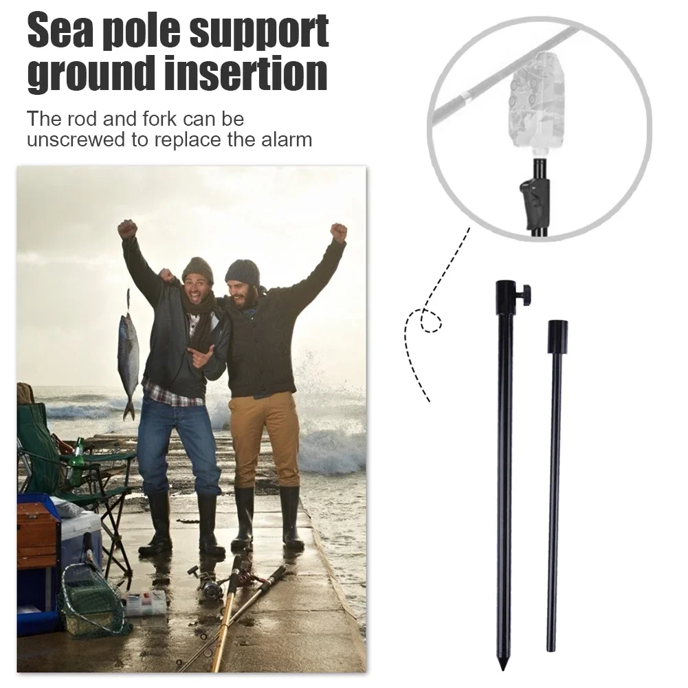 Support Canne Pêche Carp Fishing - Bâton de Rive Réglable Aluminium Noir - Rod Pod Professionnel - Matériel Pêche