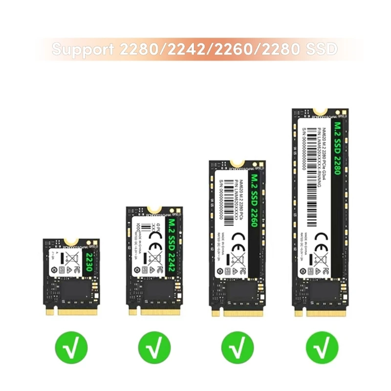 ޴ ˷̴ M.2 NVMe SSD Ŭ,  USB C, USB 3.2, Gen2x2, 20Gbps , 2230, 2242, 2260/2280 SSD, 4TB