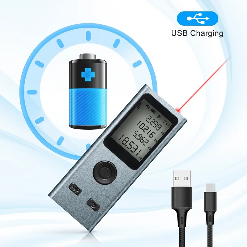 

Мини-дальномер лазерный с зарядкой от USB, 50 м