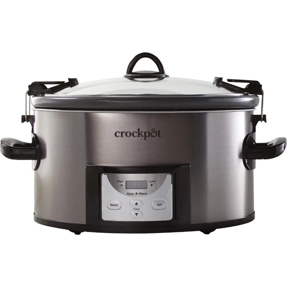 Crock-Pot, 7-Quart Easy Clean Slow Cooker | Locking Lid Portable Digital