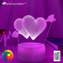 

Pierce your heart 3d Night Light with Heart Led Touch Switch Colorful Atmosphere for Home Decoration Light Table Lamp Bedside