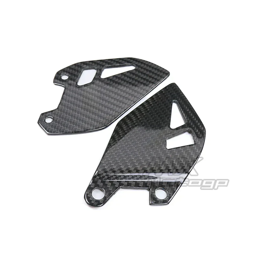 ZH2 For KAWASAKI Z H2 Real Carbon Fiber Heel Guards Rearset Protector Motorcycle Accessories Rear Footrest Wing Plate motorcycle accessories
