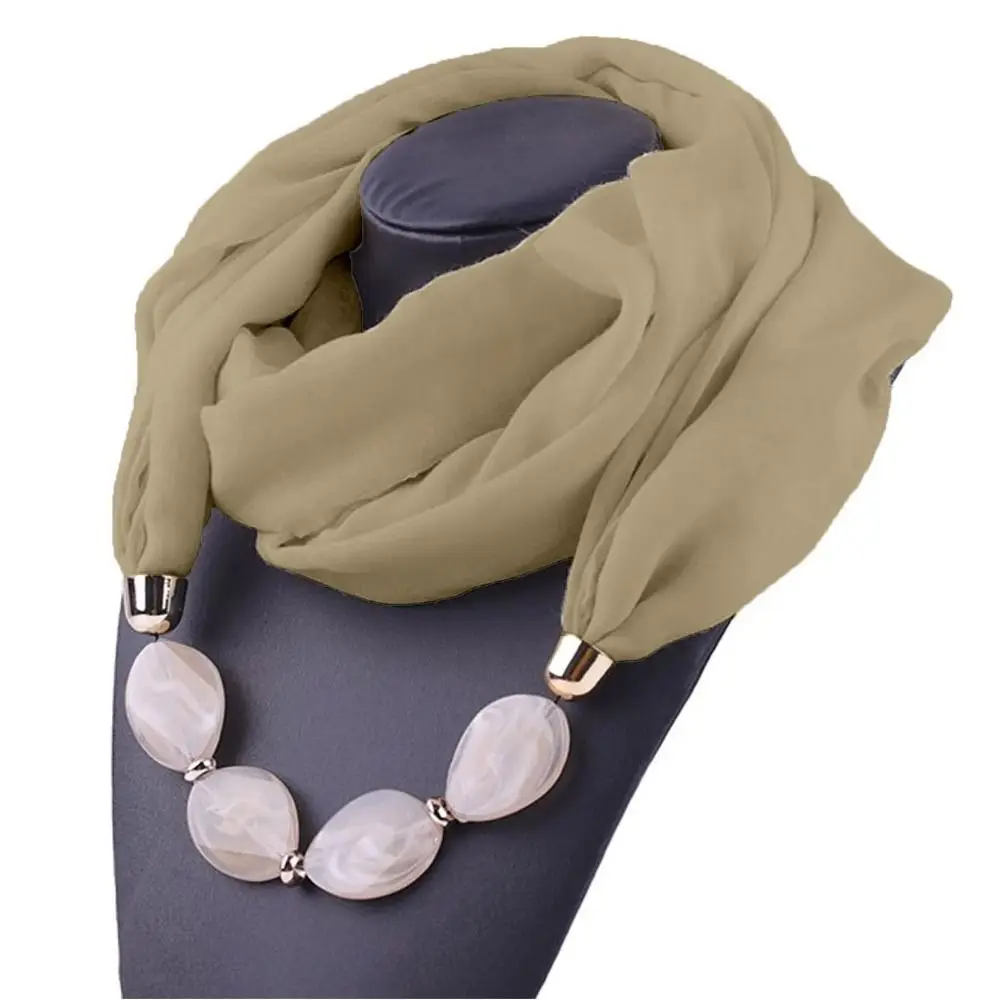 S8062bbe3c5ca467ba8da0bf8d07a1045q 1Pcs Ethnic Women Scarf Resin Pendant Beaded Necklace Scarf Cotton Linen Head Scarves Costume Bead Decoration Accessories Mallzona