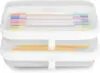 Maple & Lark Bliss Bins - Hard Sided Clear Zipper Case for Storage - Professional-Grade Plastic Clear Zipper Pencil Case, 2