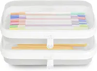 Maple & Lark Bliss Bins - Hard Sided Clear Zipper Case for Storage - Professional-Grade Plastic Clear Zipper Pencil Case, 2