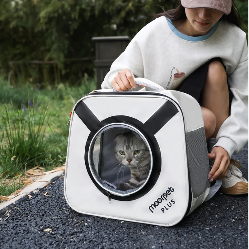 고양이 가방, 애완 동물 가방, 외출용 휴대용 배낭, 넓은 공간 핸드백, 접이식 및 간편한 보관