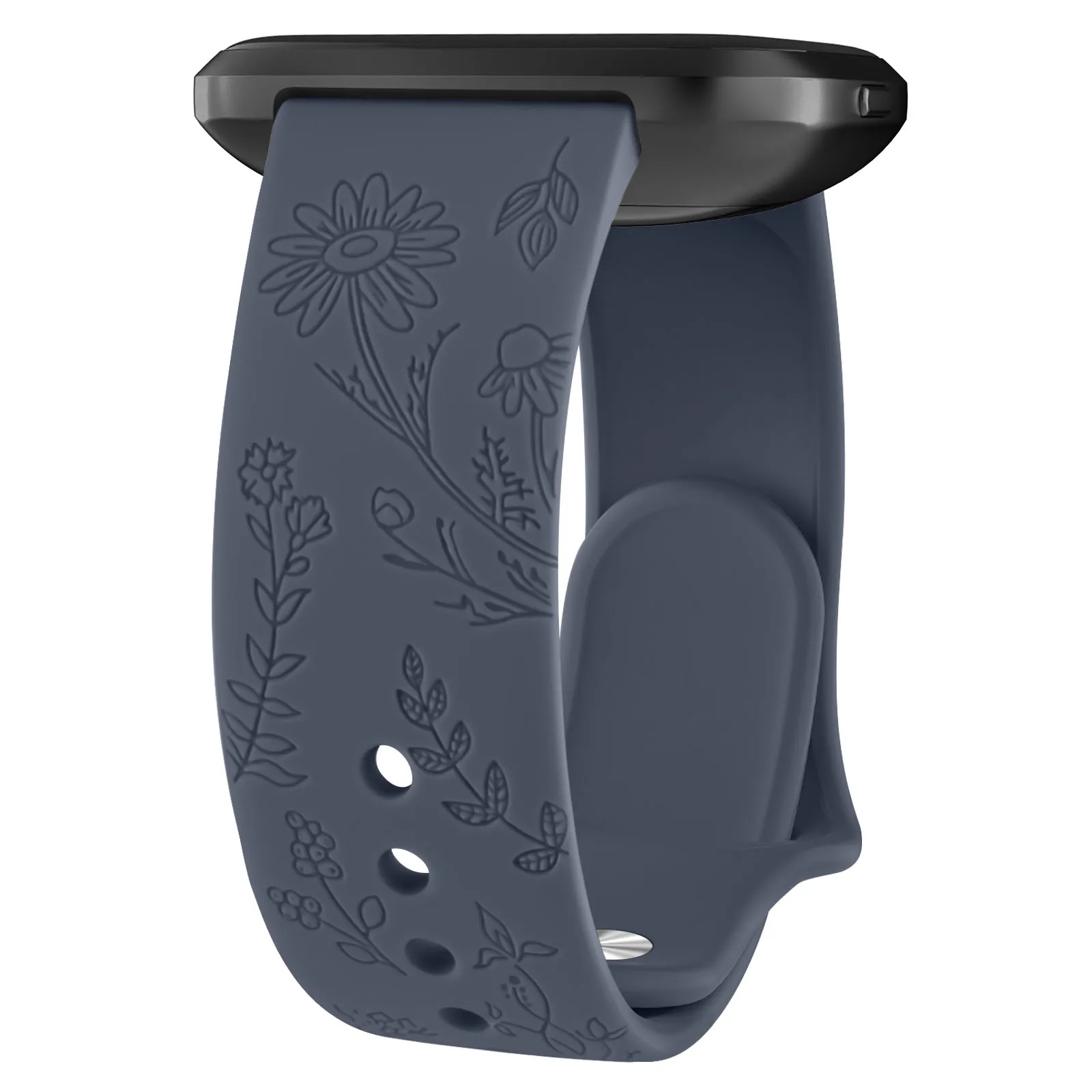 Soft Silicone Flower Engraved Watch Strap Bracelet