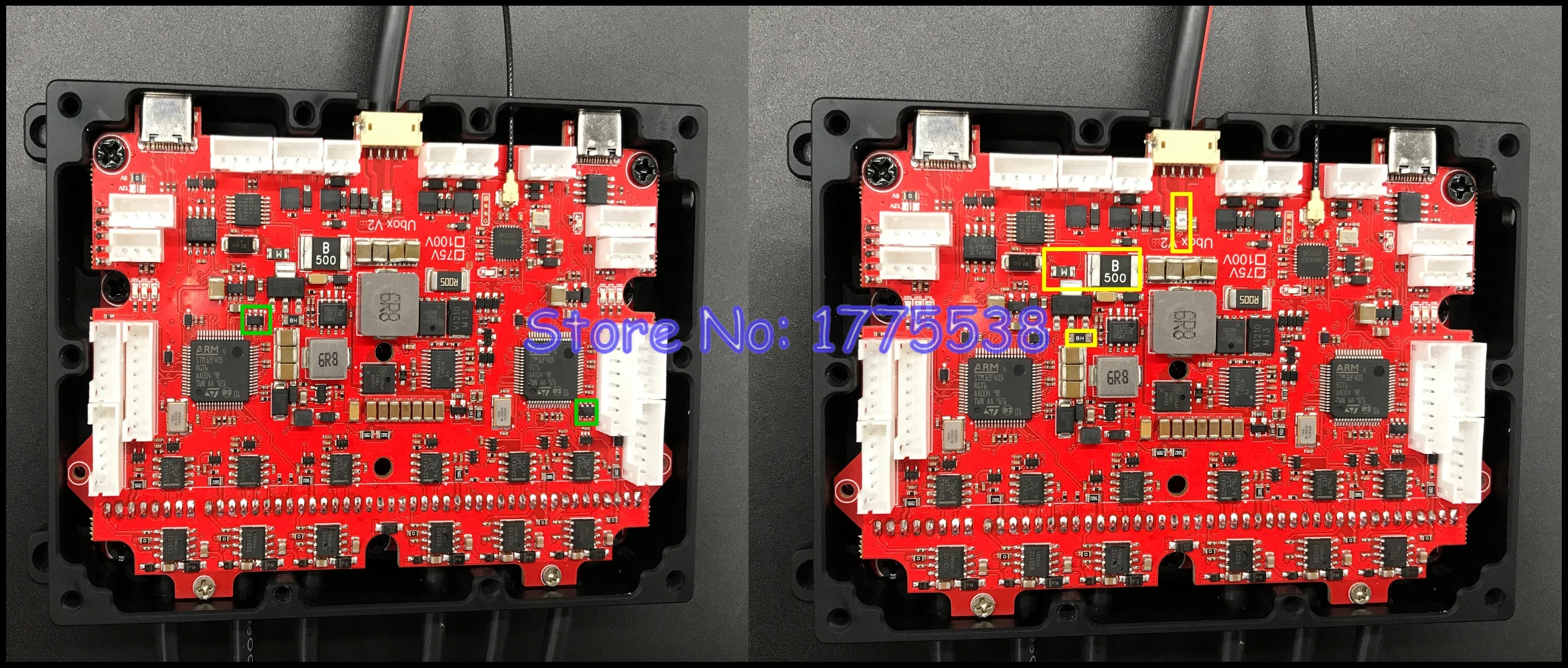 75V200A Dual Motor Controller Ubox V2 J with 2.4Ghz Receiver Integrate Base on 75V300A VESC for Electric Scooter Skateboard Bike