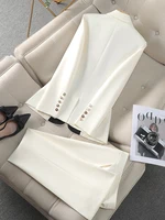 Fashion Red Black Beige Women Pant Suit 2 Piece Set Office Ladies Female Business Work Wear Formal Blazer Jacket And Trouser - Image 2