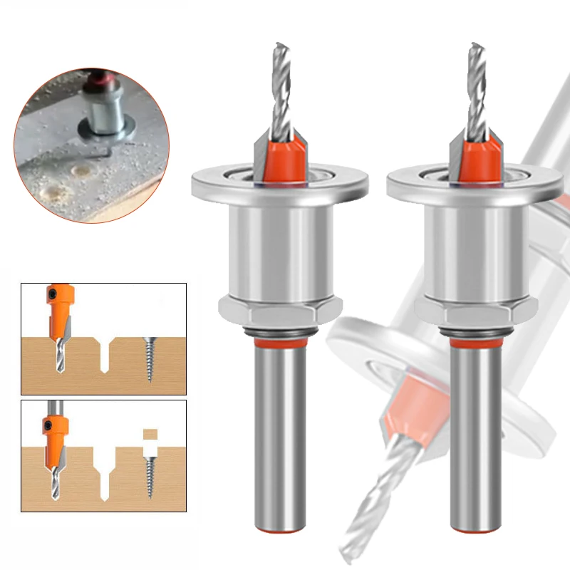

8mm Shank Drill Bit HSS Woodworking Countersink Router Bit Set Screw Extractor Remon Demolition for Wood Milling Cutter Tools