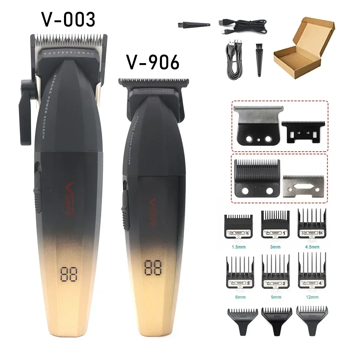 VGR V-003 バリカン セラミック刃 VGR V-003 Professional Hair Clipper 9000 RPM Ceramic Blade
