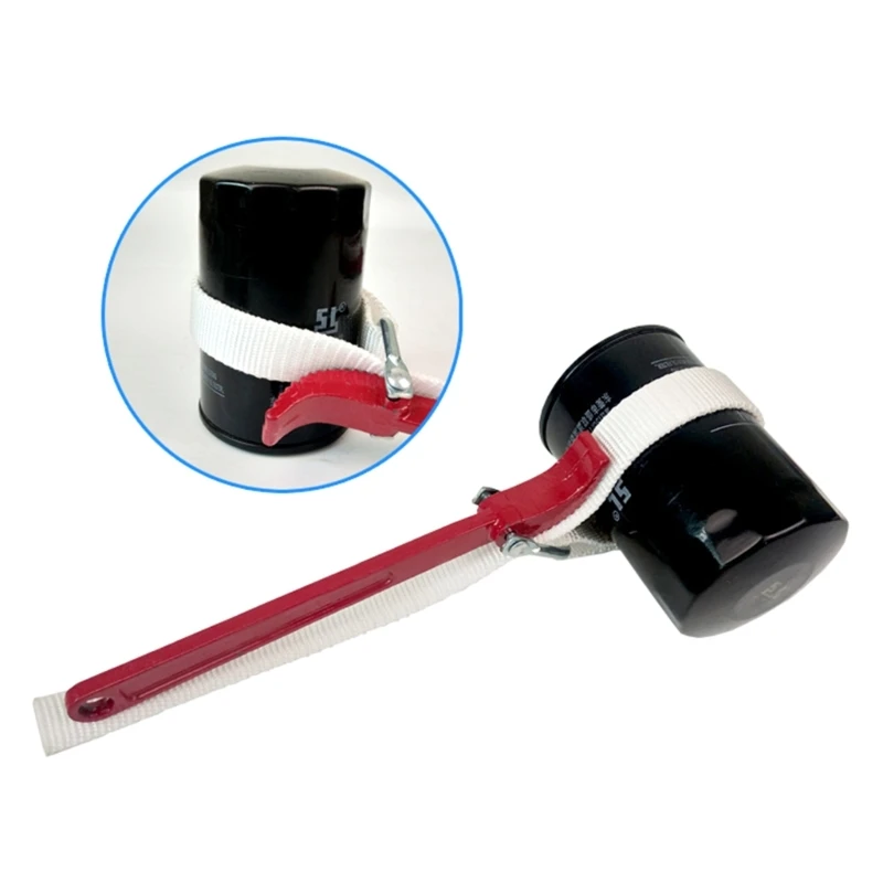 12inch Handle Strap Wrench Easy to Assemble Pipe Wrench,for Spanner Cartridge Disassembly Repair Tool Motorcycle Car Accessories