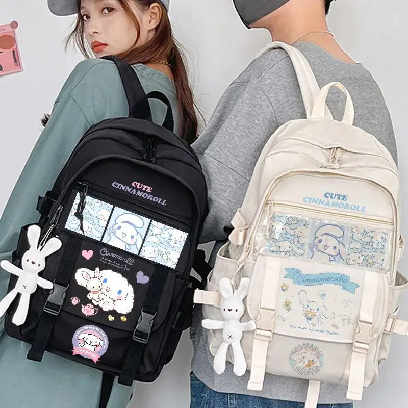 

Kawaii Cinnamoroll Sanrio Plush Backpack Cartoon Cute Large Capacity Student Schoolbag Leisure Bag Storage Bag Travel Bag Gift