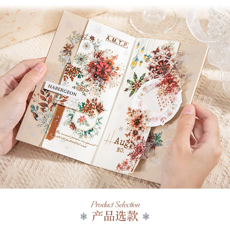 Journal GO 6 x 200 cm, bunte Schneeflocken, PET-Klebeband, Aufkleber, ästhetisches dekoratives Abdeckband für Scrapbooking, Tagebuch, Kartenhandwerk – Detail 14