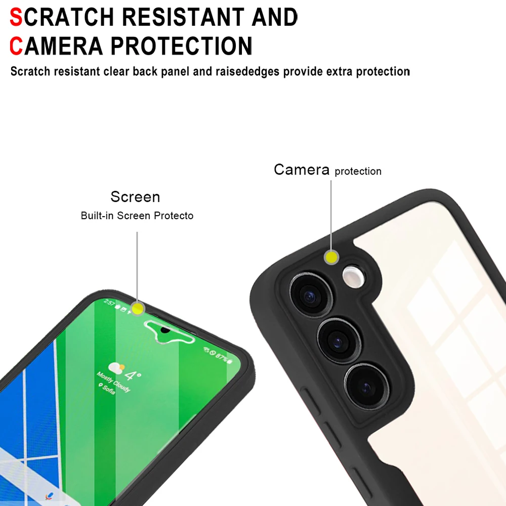 360 Full Body Transparent Shockproof Phone Case & Screen Protector