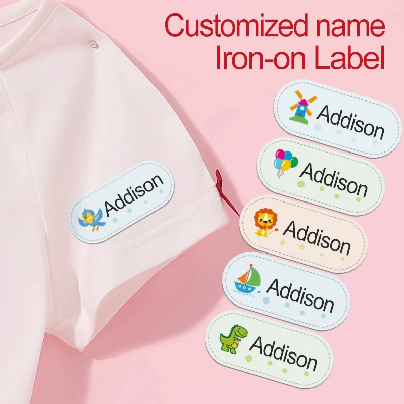 Custom Waterproof School Labels for Kids Iron-On Name Tags for School Uniforms