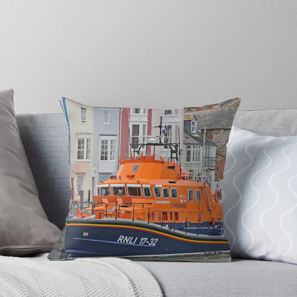 

RNLI Boat Throw Pillow Pillows Aesthetic Pillow Case