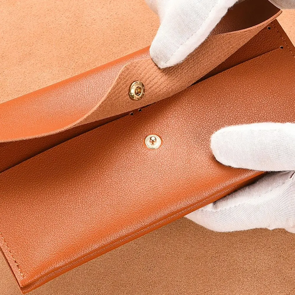 New Fashion Retro Envelope Wallets for Women PU Leather Purses Simple Solid Card Holder Phone Pouch Lady Clutch Coin Purse 4