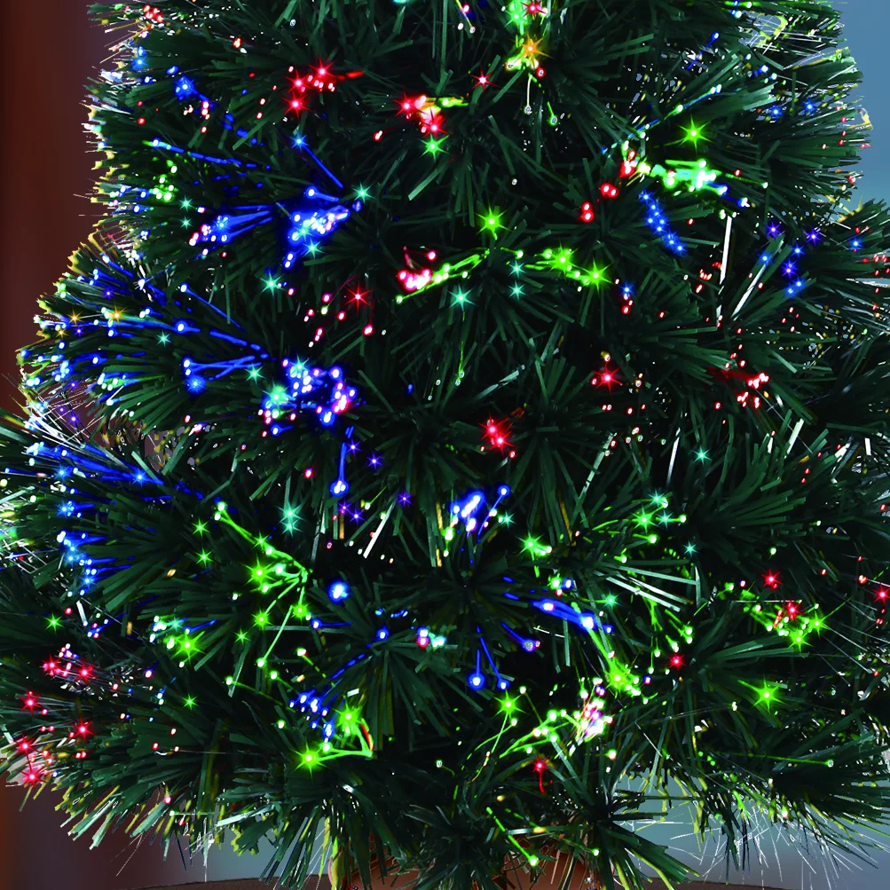 Pre-lit Mini Fiber Optic Tabletop Artificial Christmas Tree LED lights gold base 32 Inch Xmas Table top tree christmas tree ornaments mini christmas tree