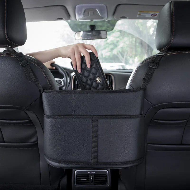 Luxurious Leather Car Seat Organizer & Handbag Holder