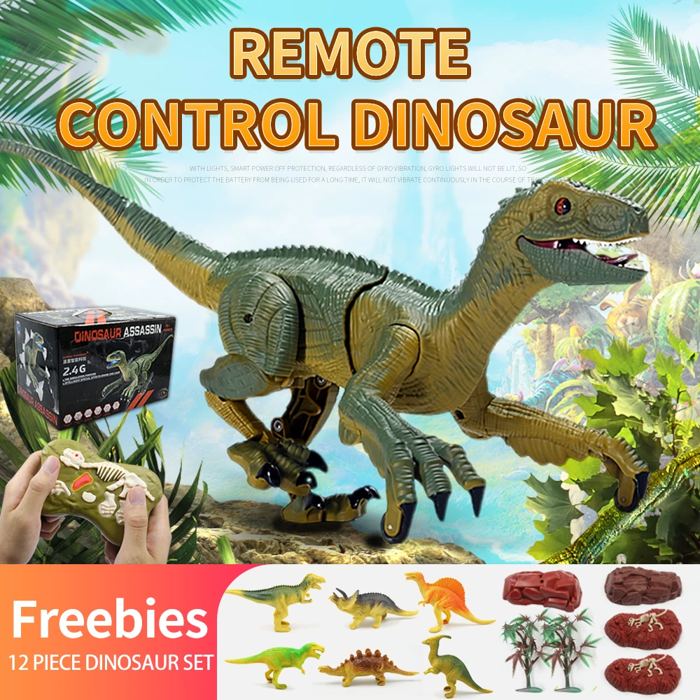 

2.4G RC Dinosaur Raptor Jurassic Remote Control Velociraptor Toy Electric Walking Dino dragon Toys For Childrens Christmas Gifts