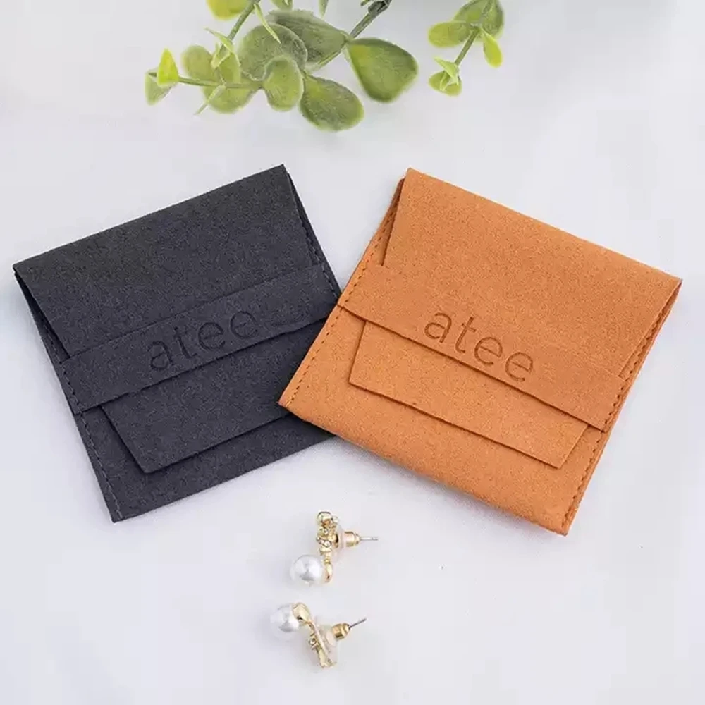 

50PCS Wholesale Custom Logo Small Microfiber Jewelry Pouch Earring Envelope And Packaging Bag Wedding Party Engagement Fashion