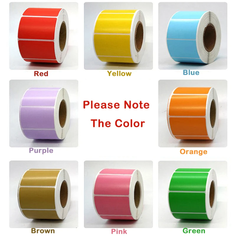 1Roll Colorful Thermal Sticker Thermal Printer Label Barcode Sticker