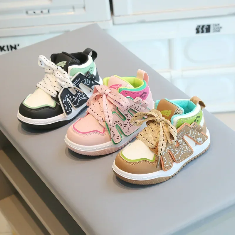 Size 21-32 Children Anti-slip Wear-resistant Casual Shoes Girls Boys Kids Soft Sole Toddler Shoes Baby Breathable Sport Sneakers