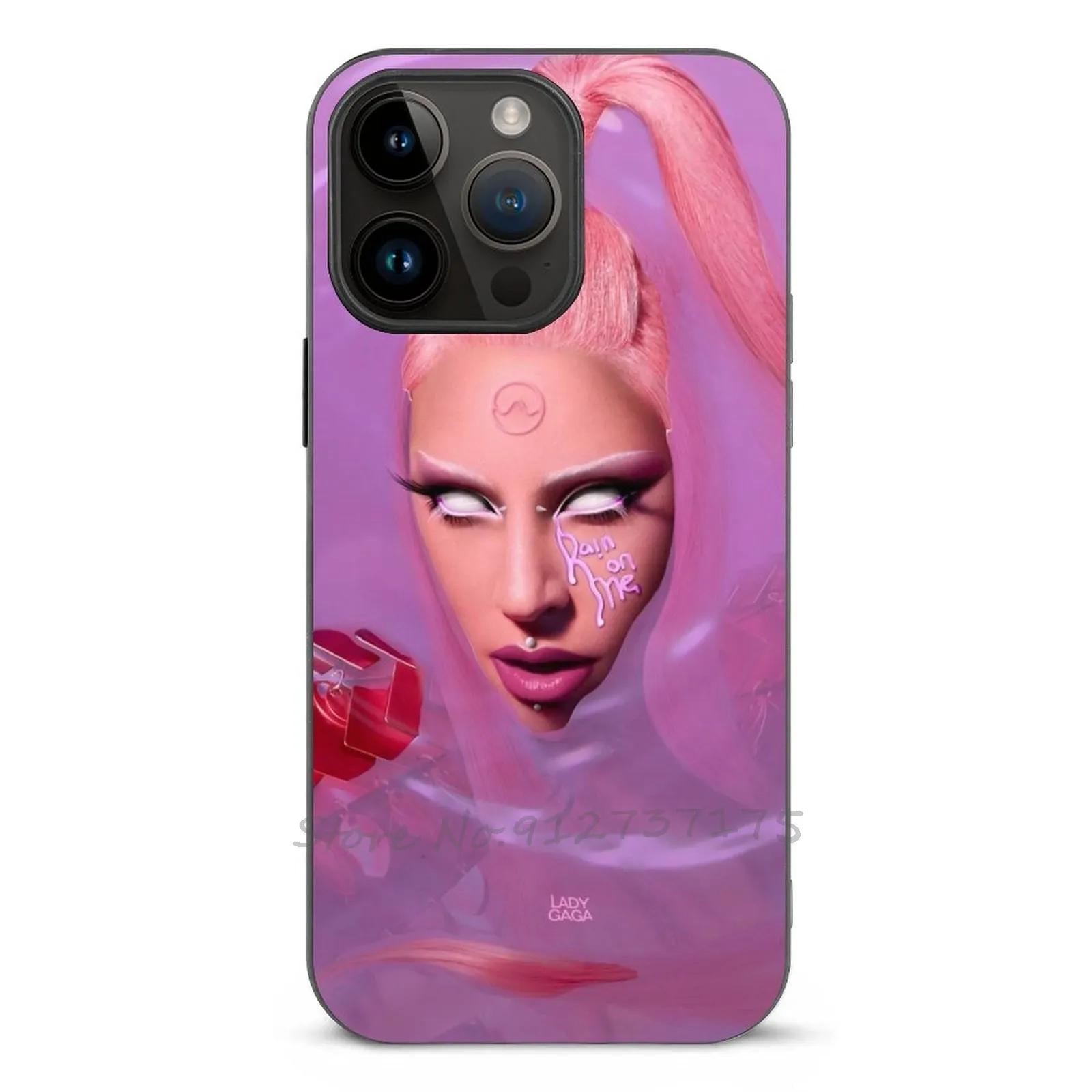Custodia In Fibra Gaga Per Apple Iphone 14 13 12 11 Mini Pro Max Xr 8 7 Plus Custodia Nera Per Telefono Gaga Sirena Sirena Ariana Rain On Me