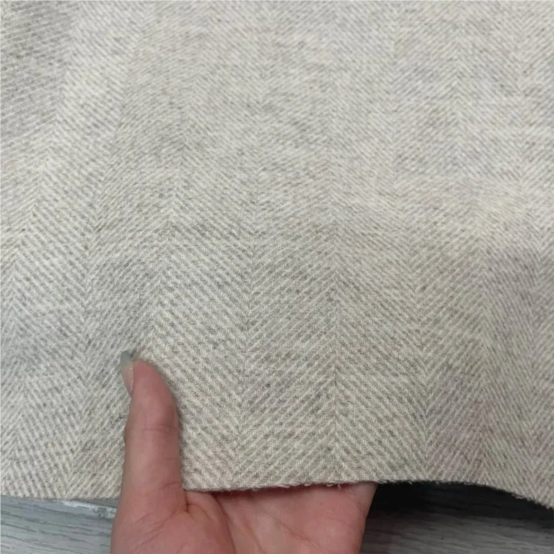Thickened double-sided oat herringbone fall/winter coat vest fabric