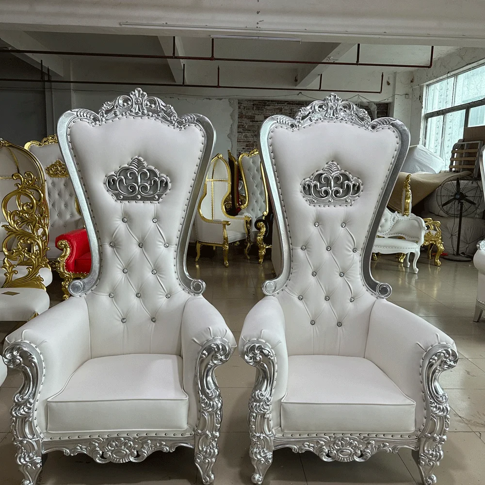 Cheaper Luxury Wedding Decoration Wedding Gold Sofa Chair King And Queen Throne Chair For Bride