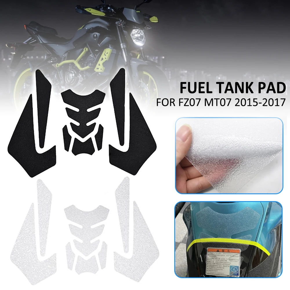 

Motorcycle Anti Slip Fuel Oil Tank Pad Side Knee Grip Decal Protector Sticker Pads FOR YAMAHA FZ07 FZ-07 MT07 MT-07 2015-2017