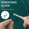 Nose Hair Trimmer Tweezers Stainless Steel Eyebrow Hair Clipper Portable Hair Trimming Care Tool with Organizer Pouch 4