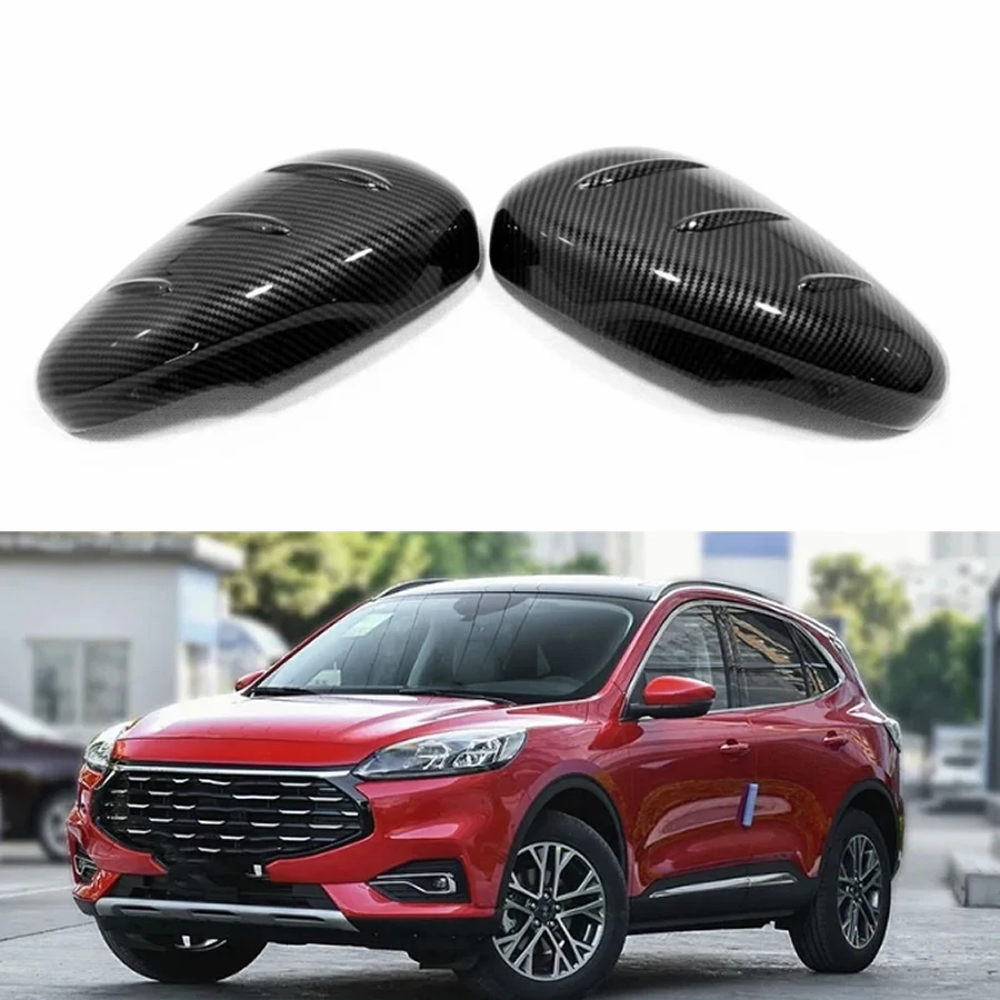 

Для Ford Escape 2020 2021 2022 2023 декоративная крышка для боковой двери Зеркала заднего вида хромированная крышка из углеродного волокна 1 пара