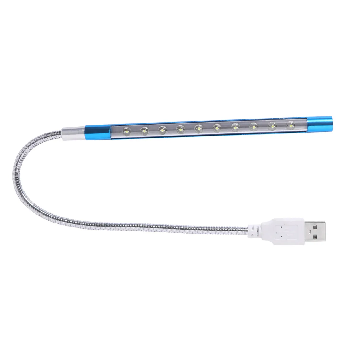 노트북용 키보드 램프 USB 조명 360도 조절 가능한 구부릴 수 있는 목 블루 소형 테이블 조명 기숙사 홈 오피스 게임용